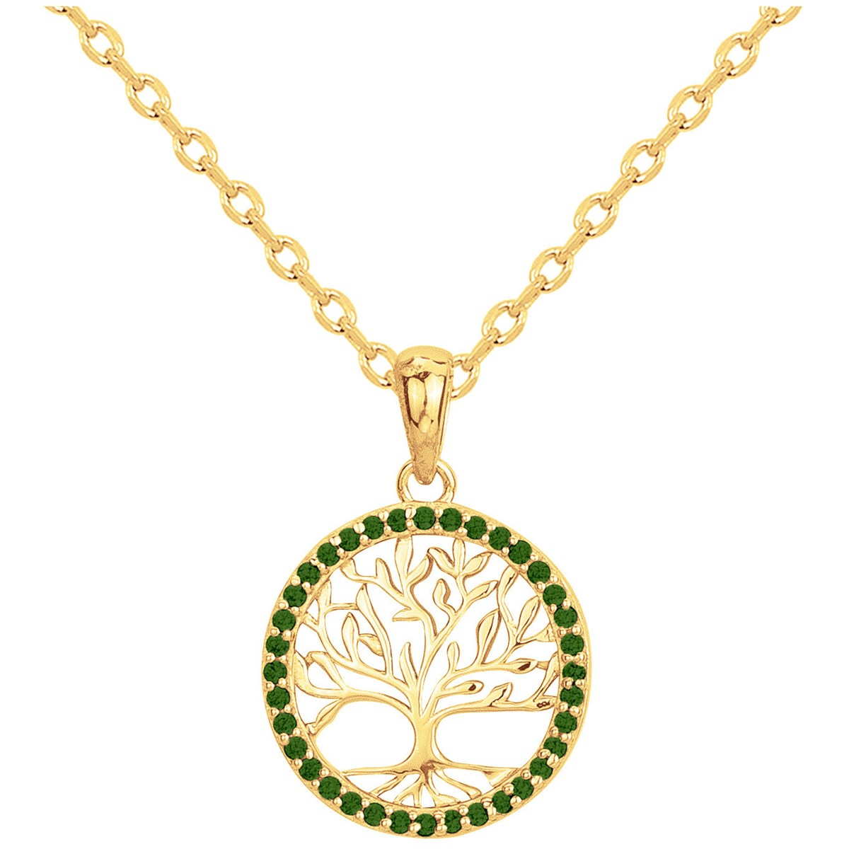 Collier en Plaqué Or avec oxyde de zirconium blanc