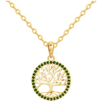 Collier en Plaqué Or avec oxyde de zirconium blanc
