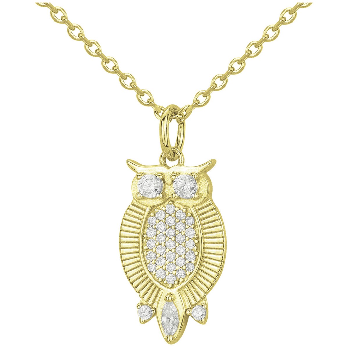 Collier en Plaqué Or avec oxyde de zirconium blanc