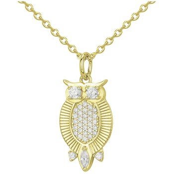 Collier en Plaqué Or avec oxyde de zirconium blanc