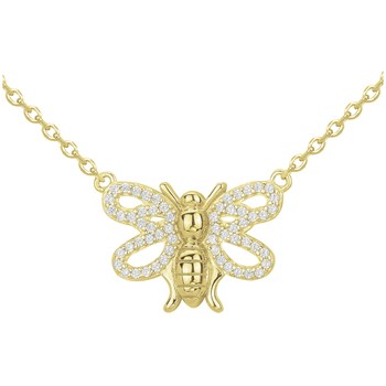Collier en Plaqué Or avec oxyde de zirconium blanc