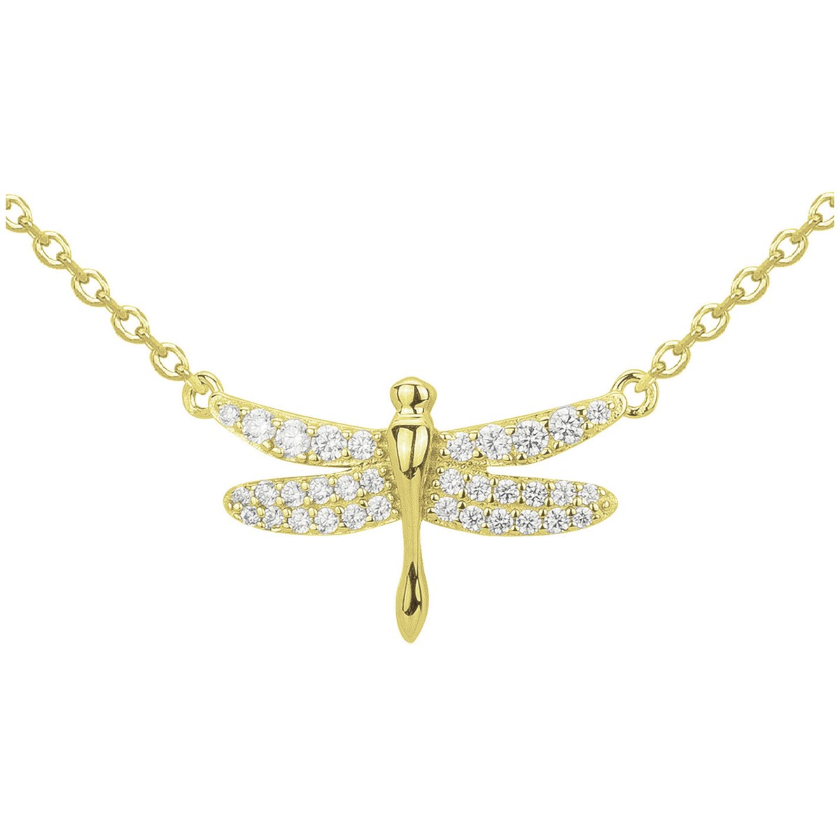 Collier en Plaqué Or avec oxyde de zirconium blanc