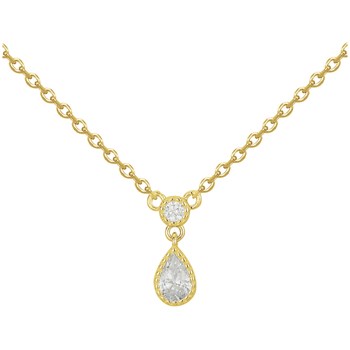 Collier en Plaqué Or avec oxyde de zirconium blanc