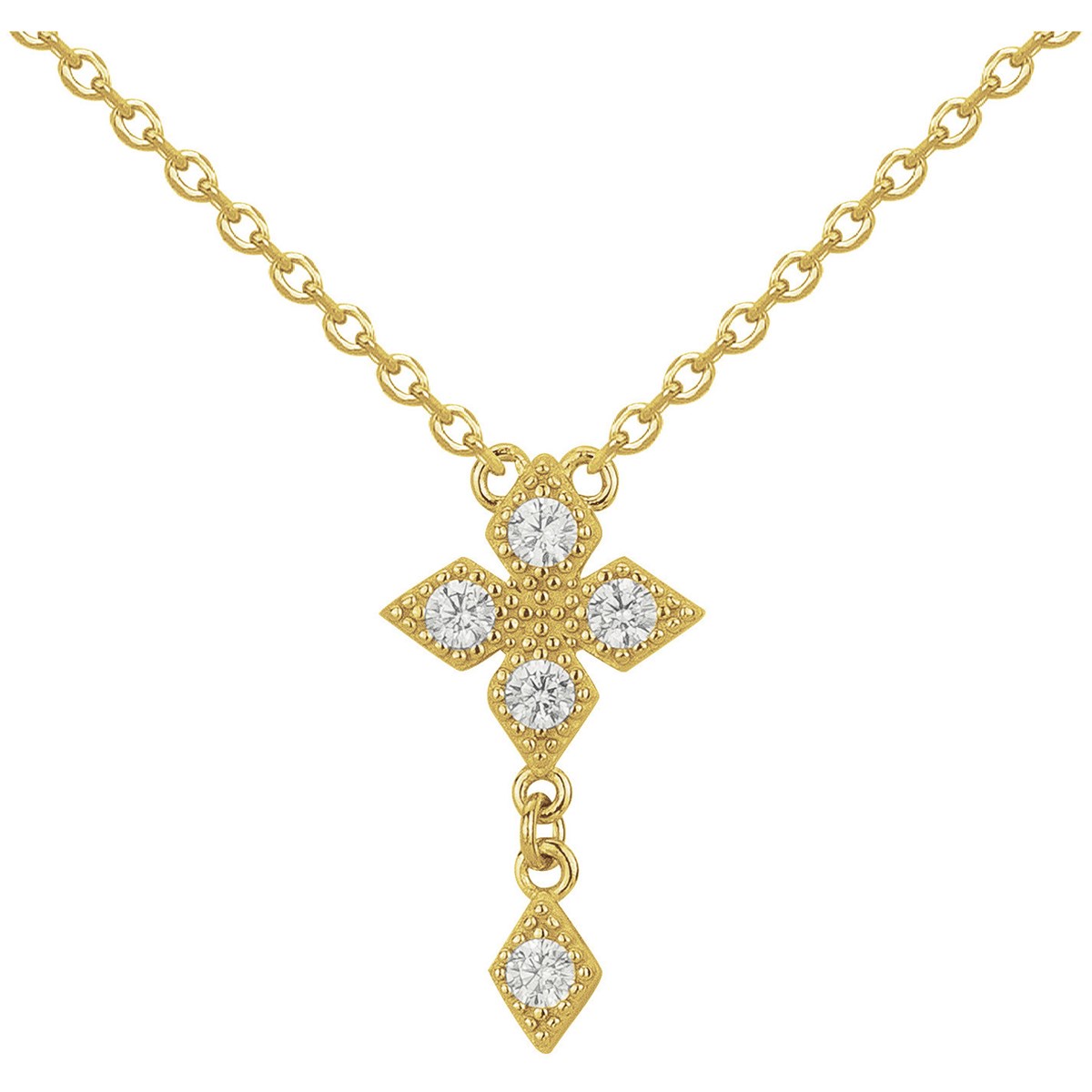 Collier en Plaqué Or avec oxyde de zirconium blanc
