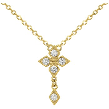 Collier en Plaqué Or avec oxyde de zirconium blanc