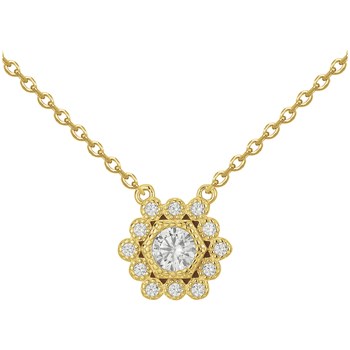 Collier en Plaqué Or avec oxyde de zirconium blanc