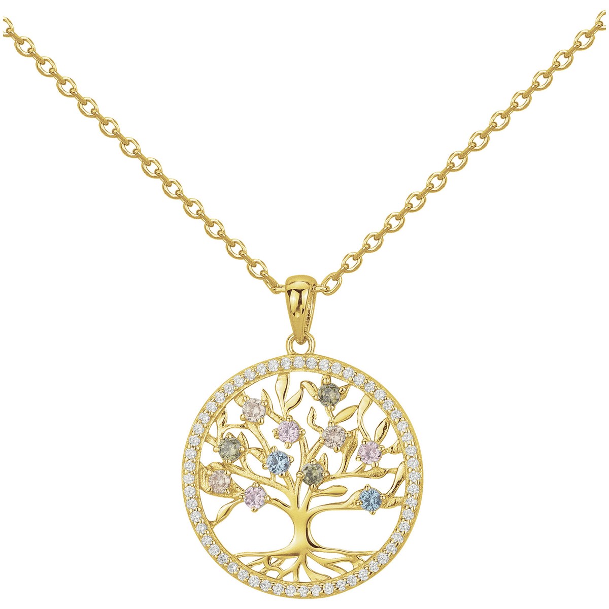 Collier en Plaqué Or avec oxyde de zirconium blanc
