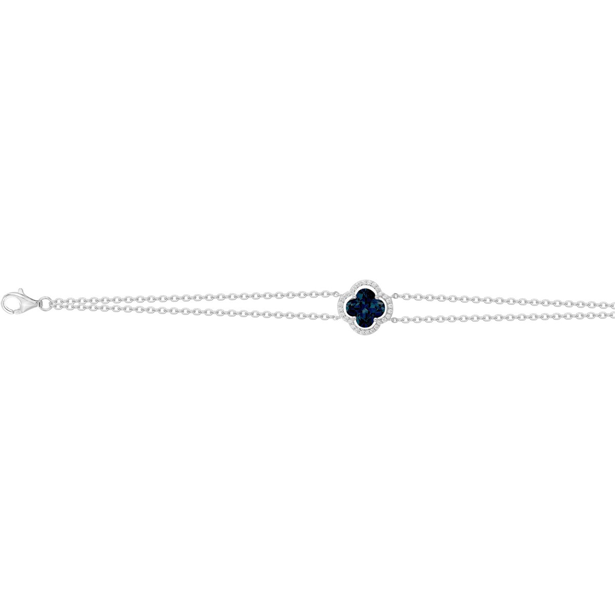 Bracelet Thérèse en Argent avec oxyde de zirconium bleu saphir