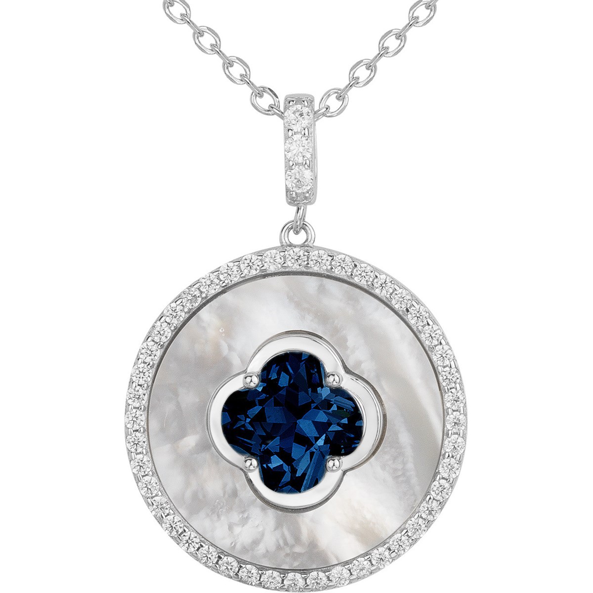 Collier Mathilde en Argent avec oxyde de zirconium bleu saphir