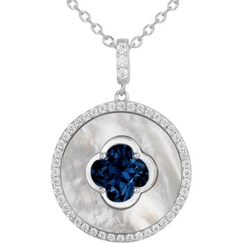 Collier Mathilde en Argent avec oxyde de zirconium bleu saphir