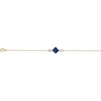 Bracelet Thérèse en Plaqué Or avec oxyde de zirconium bleu saphir