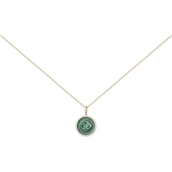 Collier Anne en Plaqué Or avec oxyde de zirconium vert emeraude
