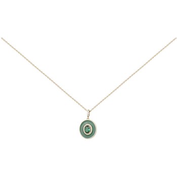 Collier Anne en Plaqué Or avec oxyde de zirconium vert emeraude
