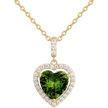 Collier Caroline en Plaqué Or avec oxyde de zirconium vert emeraude