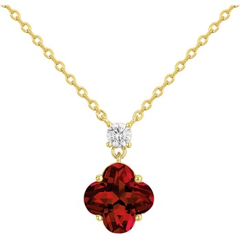 Collier Thérèse en Plaqué Or avec oxyde de zirconium rouge rubis