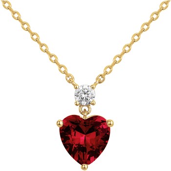 Collier Caroline en Plaqué Or avec oxyde de zirconium rouge rubis