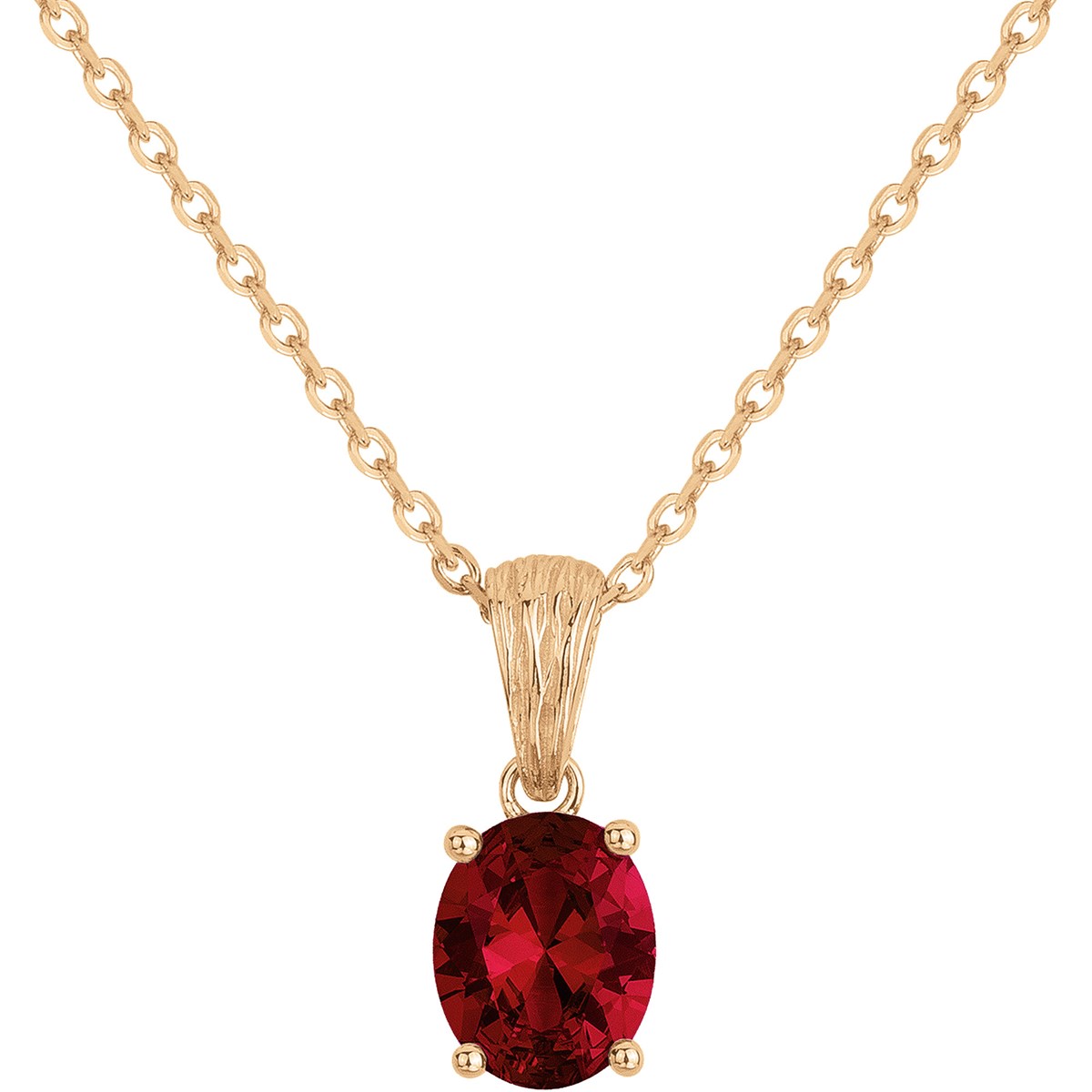Collier Elisabeth en Plaqué Or avec oxyde de zirconium rouge rubis