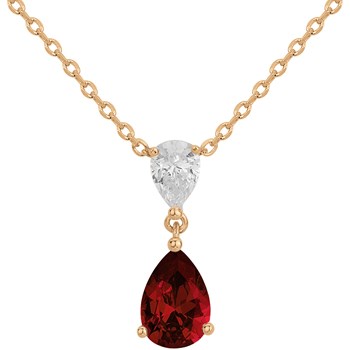 Collier Philippine en Plaqué Or avec oxyde de zirconium rouge rubis