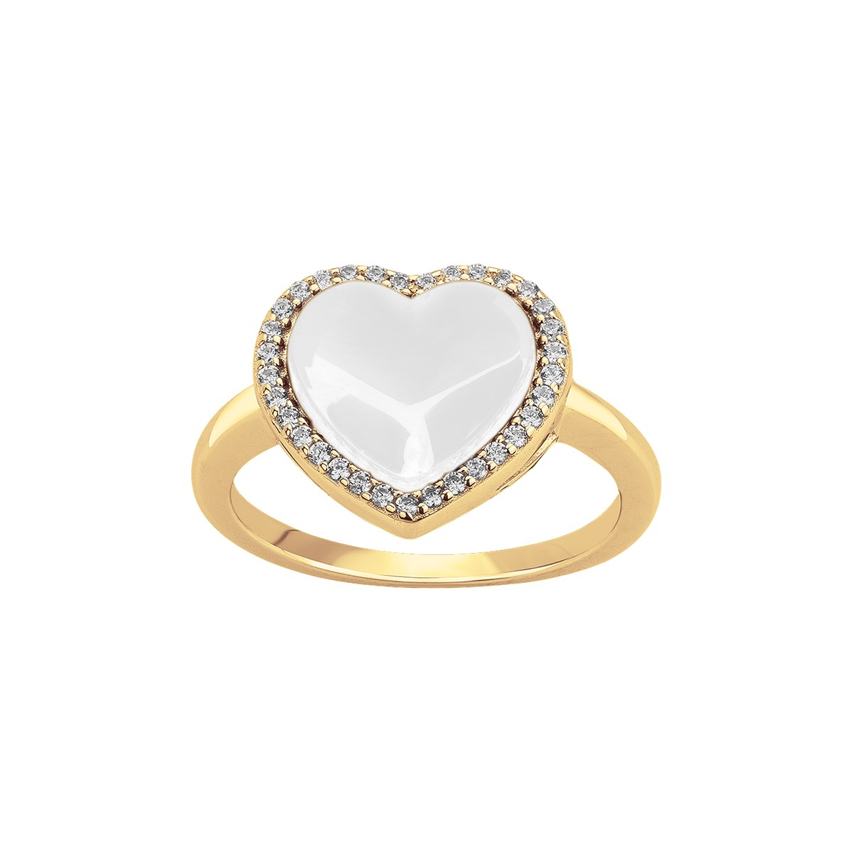 Bague Luna en Plaqué Or avec oxyde de zirconium blanc