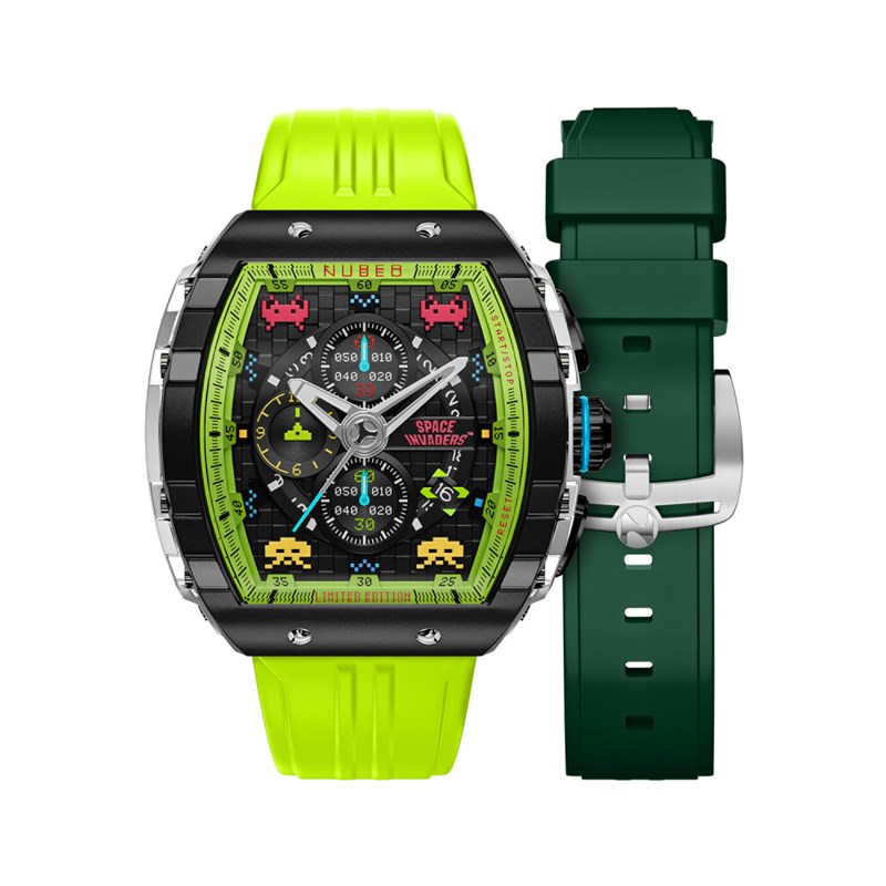 MAGELLAN CHRONOGRAPH SPACE INVADERS LIMITED EDITION - Montre homme - Mouvement japonais quartz chronograph - Bracelet vert - vue 2
