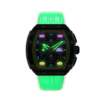 MAGELLAN CHRONOGRAPH SPACE INVADERS LIMITED EDITION - Montre homme - Mouvement japonais quartz chronograph - Bracelet vert
