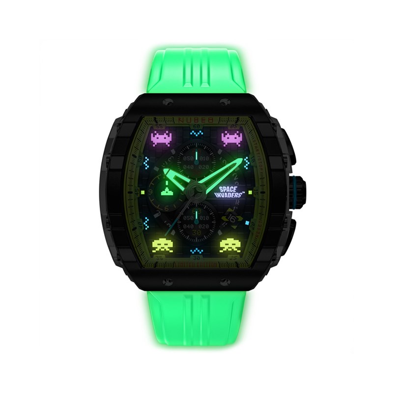 MAGELLAN CHRONOGRAPH SPACE INVADERS LIMITED EDITION - Montre homme - Mouvement japonais quartz chronograph - Bracelet vert - vue 3