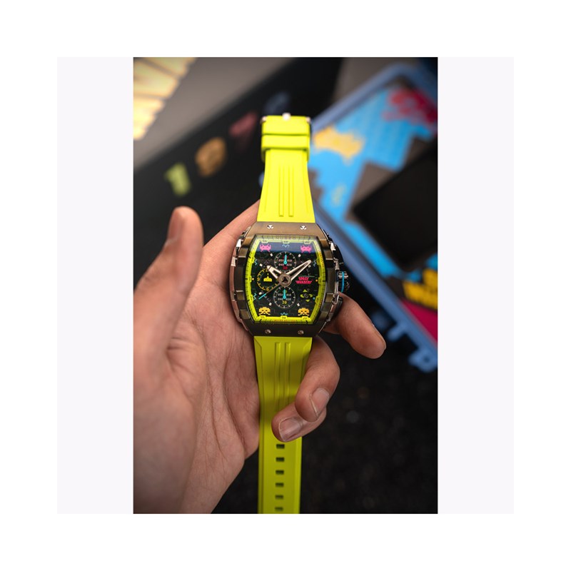 MAGELLAN CHRONOGRAPH SPACE INVADERS LIMITED EDITION - Montre homme - Mouvement japonais quartz chronograph - Bracelet vert - vue 4