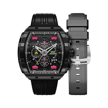 MAGELLAN CHRONOGRAPH SPACE INVADERS LIMITED EDITION - Montre homme - Mouvement japonais quartz chronograph - Bracelet noir