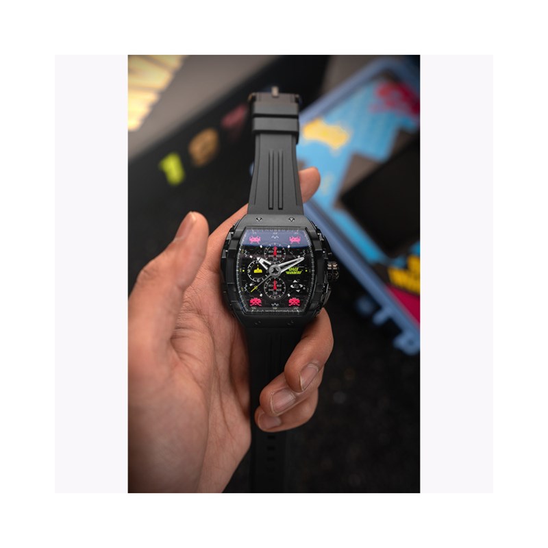 MAGELLAN CHRONOGRAPH SPACE INVADERS LIMITED EDITION - Montre homme - Mouvement japonais quartz chronograph - Bracelet noir - vue 4