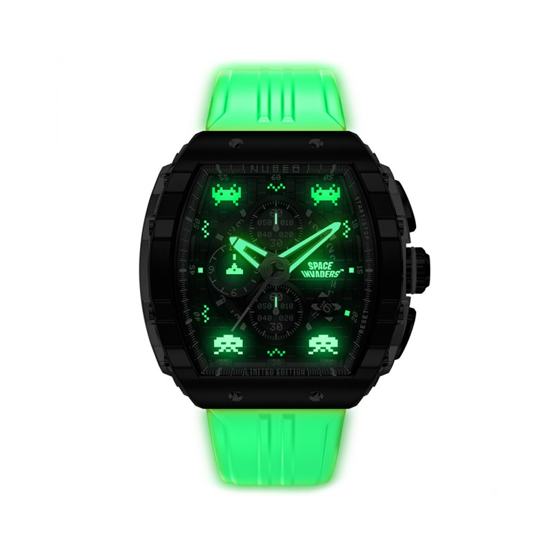 MAGELLAN CHRONOGRAPH SPACE INVADERS LIMITED EDITION - Montre homme - Mouvement japonais quartz chronograph - Bracelet blanc - vue 3