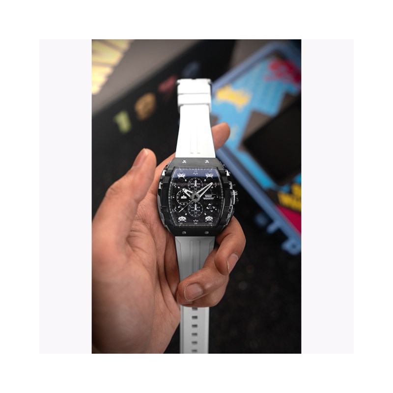 MAGELLAN CHRONOGRAPH SPACE INVADERS LIMITED EDITION - Montre homme - Mouvement japonais quartz chronograph - Bracelet blanc - vue 4