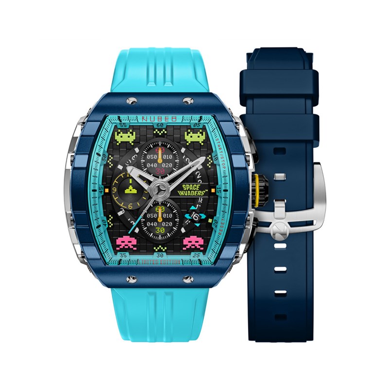 MAGELLAN CHRONOGRAPH SPACE INVADERS LIMITED EDITION - Montre homme - Mouvement japonais quartz chronograph - Bracelet bleu - vue 2