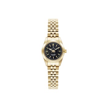 INSPIRATION 22MM - Montre femme - Mouvement quartz suisse 2 aiguilles - Boitier rond en acier inoxydable - Lunette cannelée - Bracelet doré