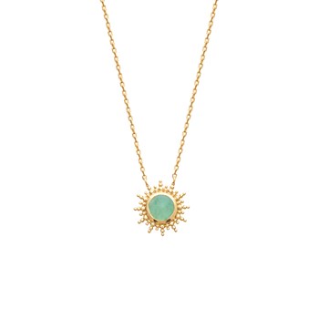Collier Brillaxis plaqué or soleil aventurine