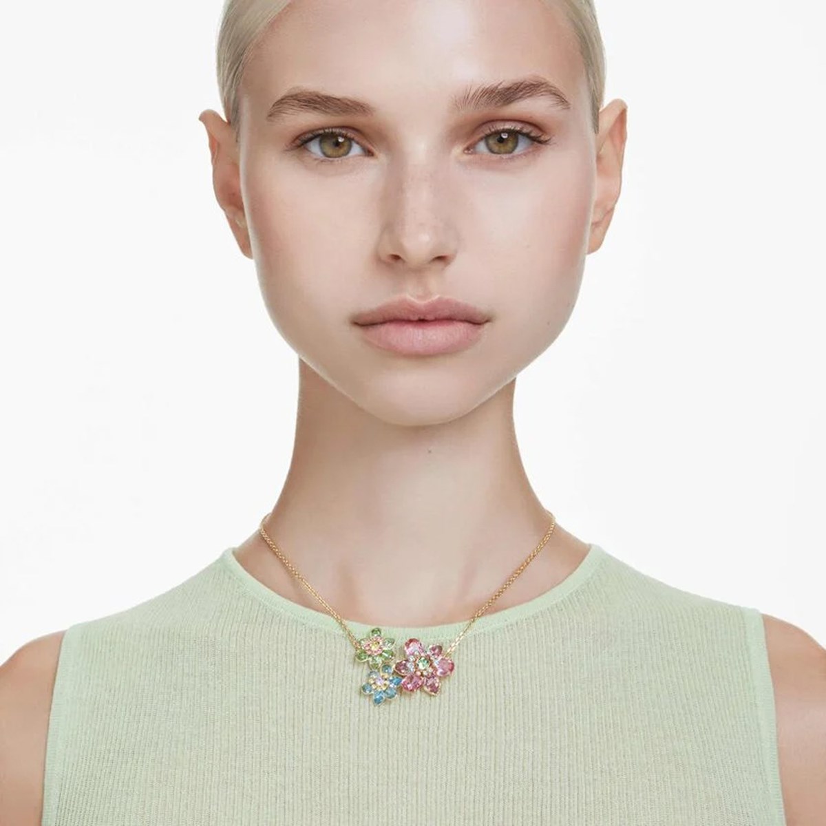 Pendentif Swarovski Idyllia trois fleurs - vue 2