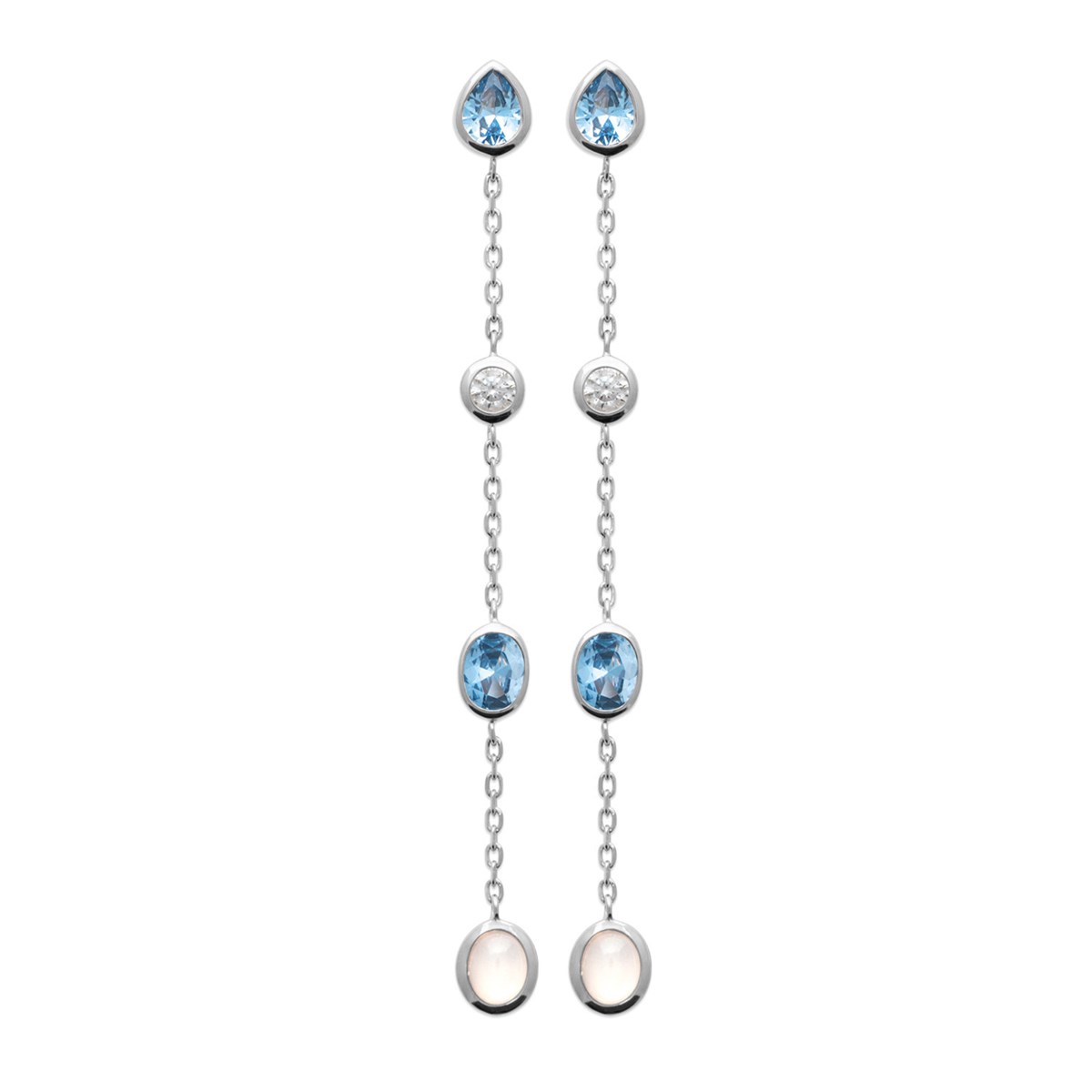 Boucles d'oreilles Brillaxis argent rhodié_x000D_
Oxyde bleu ciel