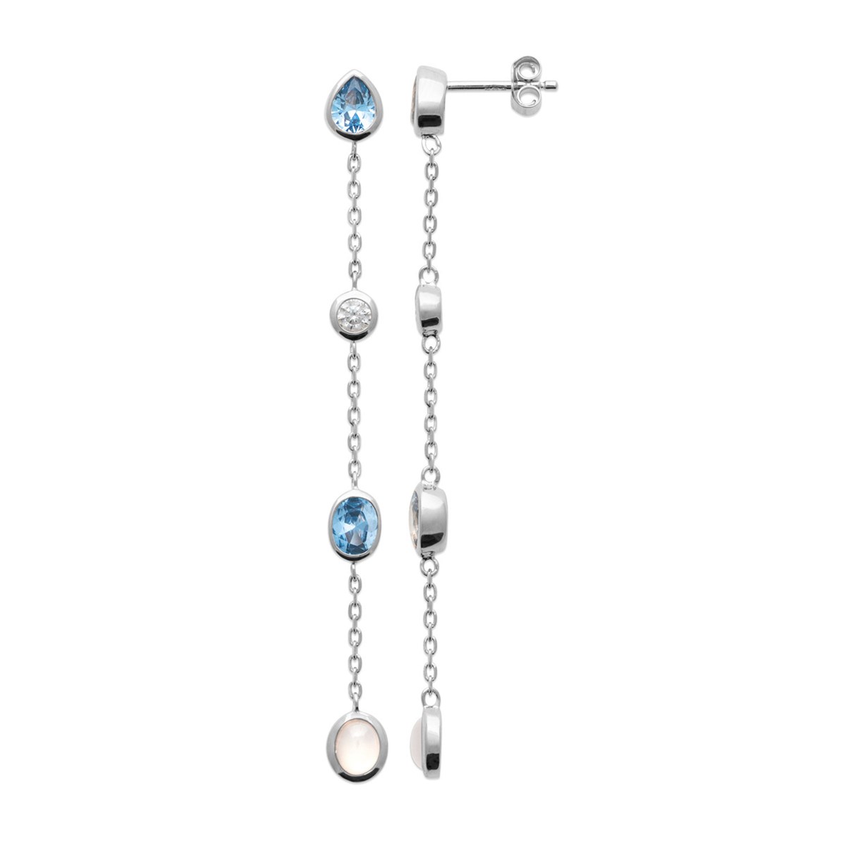 Boucles d'oreilles Brillaxis argent rhodié_x000D_
Oxyde bleu ciel - vue 3