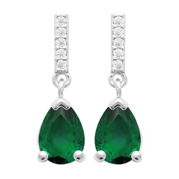 Boucles d'oreilles Brillaxis argent rhodié
Pierre verte
