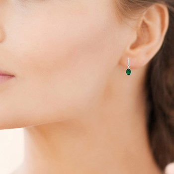 Boucles d'oreilles Brillaxis argent rhodié
Pierre verte