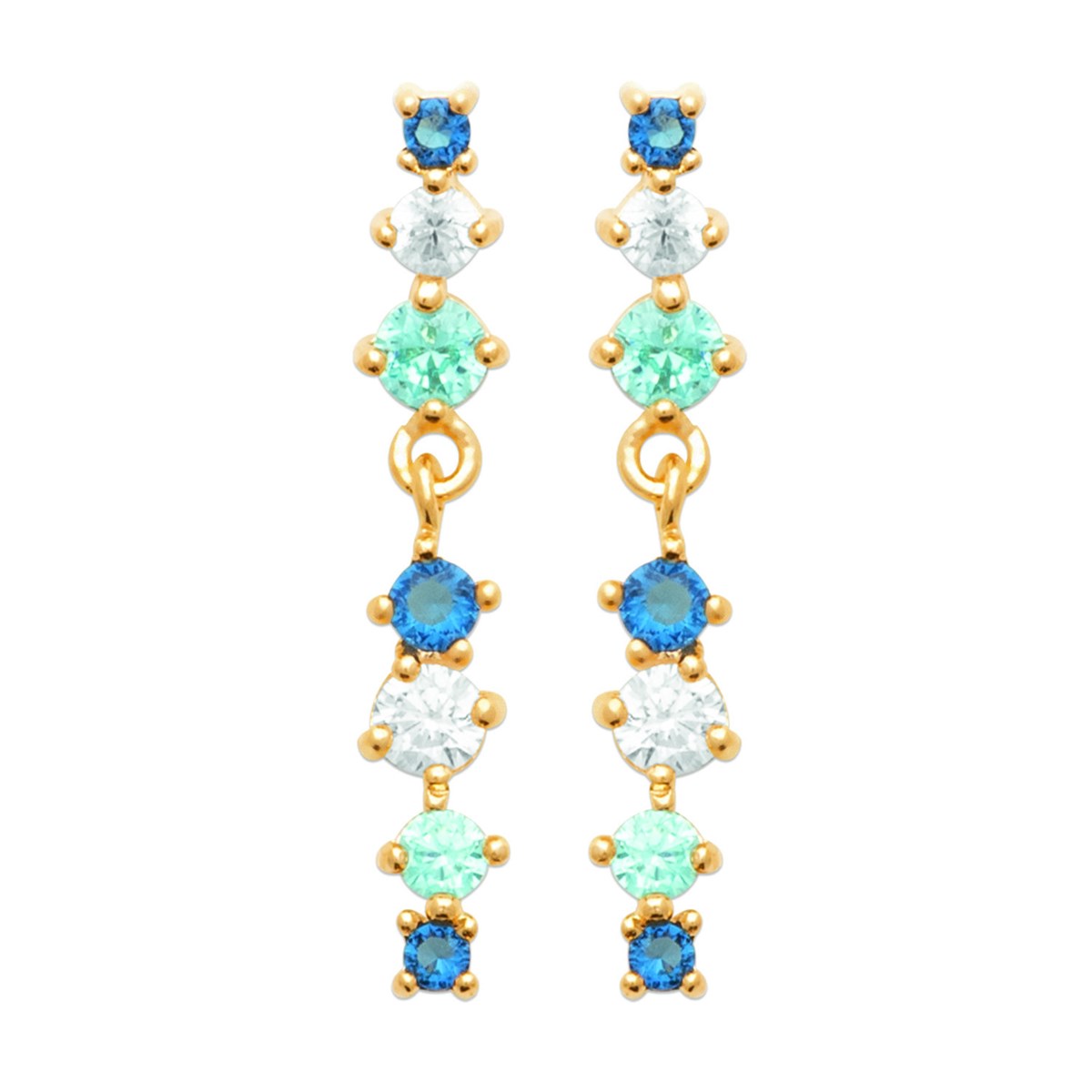 Boucles d'oreilles Brillaxis plaqué or_x000D_
oxydes bleus