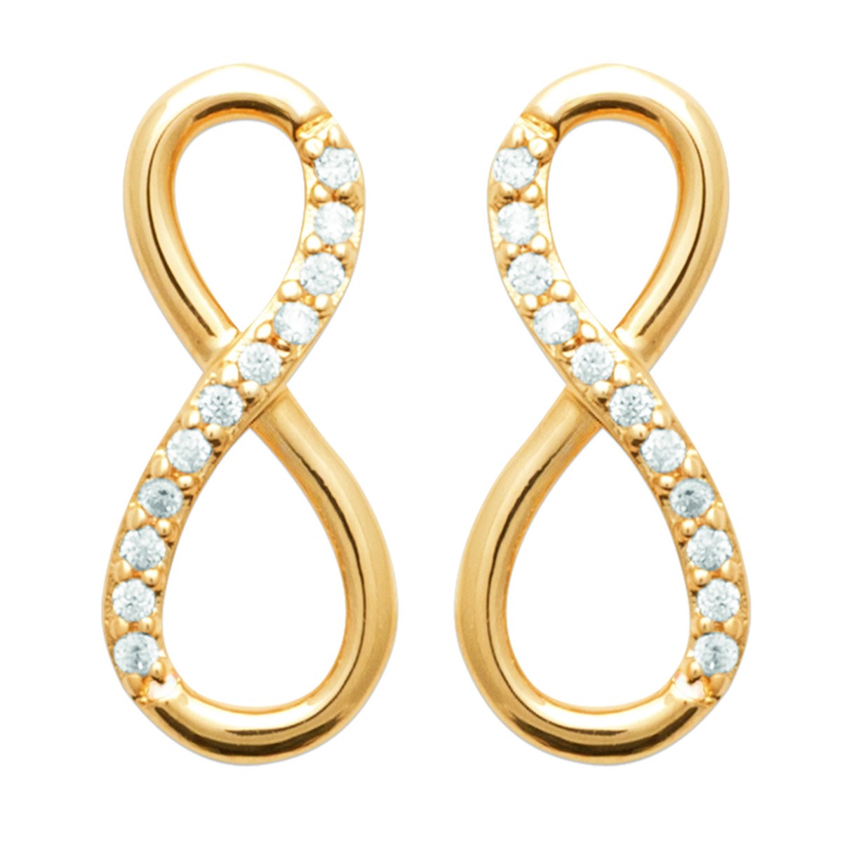 Boucles d'oreilles Brillaxis plaqué or infini