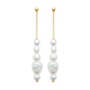 Boucles d'oreilles Brillaxis plaqué or
perles synthétiques