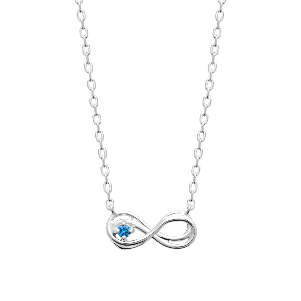Collier Brillaxis argent infini perle bleue
