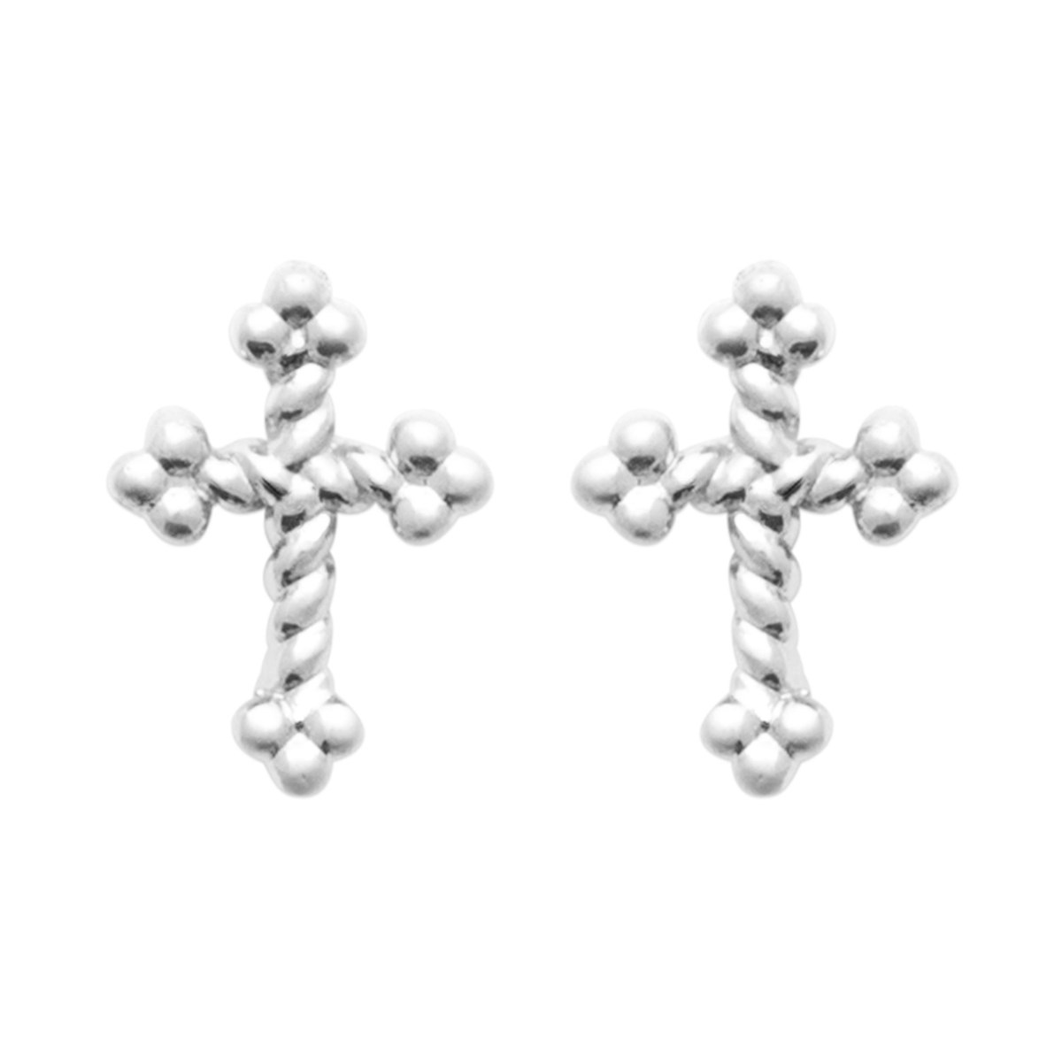 Boucles d'oreilles Brillaxis argent croix