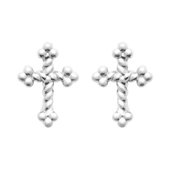 Boucles d'oreilles Brillaxis argent croix