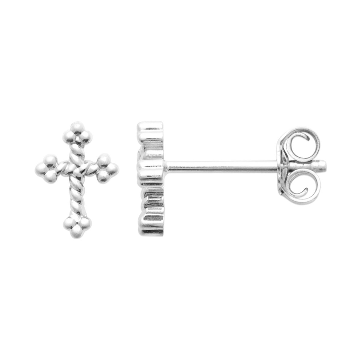 Boucles d'oreilles Brillaxis argent croix - vue 3