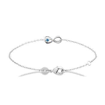 Bracelet Brillaxis argent infini perle bleue