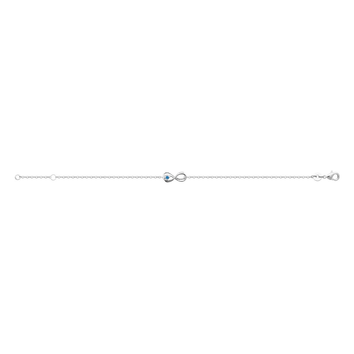 Bracelet Brillaxis argent infini perle bleue - vue 3