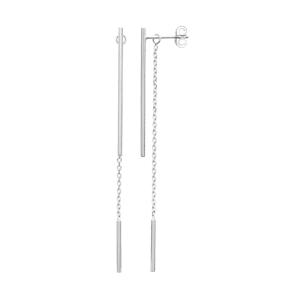 Boucles d'oreilles Brillaxis argent rhodié - vue 3