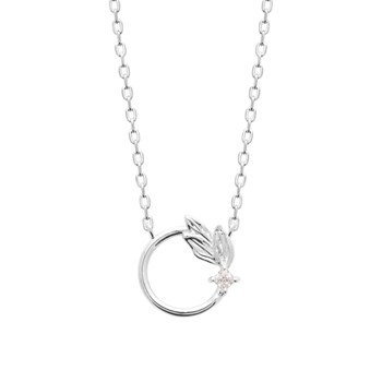 Collier Brillaxis argent feuille oxyde